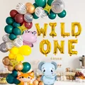 Set arco di palloncini Wild One giungla primo compleanno con palloncini animali foresta - Tema Giungla Wild One