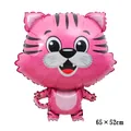 Pink cartoon tiger foil balloon for annual party decoration, size 65 x 52cm - Large / Pink
