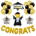 Set decorazioni festa laurea Congrats Grad con palloncini dorati e cappello accademico - Stile Laurea 1 (byj)