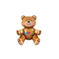 Brown teddy bear foil balloon with Happy text for party decorations and events - Brown Sitting Bear Happy Design