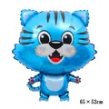 Close-up of blue cartoon tiger foil balloon with size dimensions 65 x 52cm - Large / Blue
