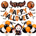 Halloween Luftballon Set mit orange schwarzen Buchstaben Fledermaus Spinne Deko - Fledermaus Aluminiumfolie Und Latex Luftballons Kombination