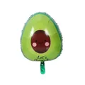 Cartoon avocado foil balloon with Let's Avocado text for tropical party decorations - Avocado