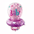 Globo de papel de aluminio con forma de chupete rosa y morado para fiesta de bebé - Forma de Chupete Rosa