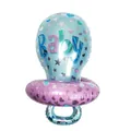 Globo de papel de aluminio con forma de chupete azul y morado para baby shower - Forma de Chupete Azul