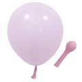 Close-up of a 5-inch pink macaron latex balloon showing inflated and uninflated states - Macaron Pink