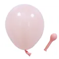Detailed comparison of inflated and uninflated 5-inch pink macaron latex balloons - Macaron Orange