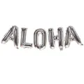 Palloncini ALOHA argento da 16 pollici per decorazioni per feste tropicali Hawaii - Lettere ALOHA / Argento