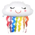 Smiling cloud foil balloon with rainbow streamers for birthday party wall decoration - Tassel Smiling Cloud