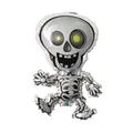 Ballon en aluminium en forme de squelette blanc et argent pour décoration d'Halloween - Mini Squelette Dansant