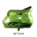 Large camouflage green army tank foil balloon 58x71cm for children birthday party decor - Tank