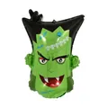 Ballon d'Halloween en aluminium vert style Frankenstein pour décoration de fête - Mini Tête de Monstre