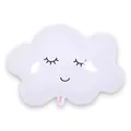 Smiling cloud aluminum foil balloon for birthday party decorations with closed-eye design - White Closed Eyes Cloud