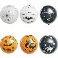 12-inch Halloween latex balloons featuring spiders, pumpkins, and ghosts in black, orange, white - 12-Inch Mixed Style (12 Pieces/Pack)