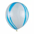 Blau-weiß marmorierter Agat-Latexballon mit Glanzeffekt für Hochzeitsdekorationen - Mittlerer Stil / Blau Achat Stil