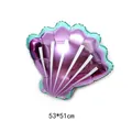 Ballon en aluminium en forme de coquillage violet et bleu menthe pour décor de fête - Grande Coquille Violette