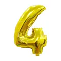 16-inch golden aluminum foil balloon in the shape of number 4 for birthday party decor - Number 4