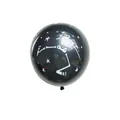 Detail of black Halloween balloon featuring a white dancing skeleton and stars pattern - 12-Inch Black Dancing Skeleton Print Style (100 Pieces/Pack)