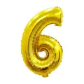 16-inch golden foil balloon in number 6 shape for birthday party decoration - Number 6