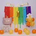 Rideau arc-en-ciel avec bannière Happy Birthday et ballon de chat à couronne déco - Kit de Décoration Chat à Couronne Rose