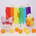 Décoration fête anniversaire arc-en-ciel avec bannière et ballon en forme de nœud - Ensemble de décoration à nœuds roses