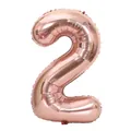 32-inch rose gold number 2 foil balloon for birthday party and anniversary decorations - Number 2