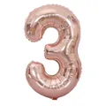 Rose gold number 3 foil balloon 32-inch for birthday party decoration and celebration - Number 3