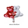 Mini ballon ours en aluminium avec cœur rouge et texte I Love You pour décoration - Mini