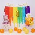 Decoraciones de primer cumpleaños con tema de arcoíris, flecos y globos de margaritas - Diseño Oso Pastel Rosa (ins粉色蛋糕熊套装)