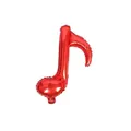 Globo de papel de aluminio con forma de corchea roja metálica para decoraciones - Nota Simple / Rojo