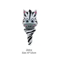 Bâton ballon zèbre en aluminium pour fêtes d'enfants, design rayé de 47x23cm - Bâton Zèbre