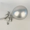 Chrome silver metallic latex balloons for wedding and party decorations in uninflated set - Standard Size / Metallic Silver