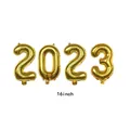 Golden 16-inch 2023 number foil balloon set for New Year party decoration - Standard / Gold