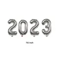 Silver 2023 number foil balloons set in 16 inch size for New Year party decoration - Standard / Silver