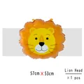 Cartoon lion head foil balloon for jungle theme party decorations, size 57cm x 53cm - Lion Head