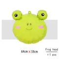 Ballon tête de grenouille en aluminium pour fête d'anniversaire jungle 64x59cm - Tête de Grenouille