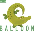 Cute green crocodile cartoon animal foil balloon for children's birthday party decor - Smiling Crocodile