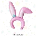 Pink rabbit ear headband balloon with star pattern for birthday parties, size 44.5x30.5cm - Pink Floppy Ear Rabbit