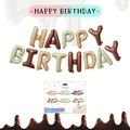 Σετ μπαλόνια Happy Birthday 16 ιντσών vintage καραμέλα και κρέμα για διακόσμηση - Σοκολάτα Κρέμα Και Καραμέλα