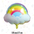 Rainbow cloud foil balloon for party decor, size 58cm by 57cm with colorful tassels - Cloud Rainbow