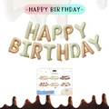 Σετ μπαλονιών Happy Birthday 16 ιντσών σε χρώμα κρέμα καραμέλα για διακόσμηση πάρτι - Μείγμα Κρέμας Και Καραμέλας