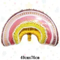 Palloncino arcobaleno in alluminio con strisce e pois per decorazioni feste, 49cmx76cm - Ciambella arcobaleno