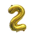 Golden number 2 foil balloon with metallic finish for birthday party decorations - Number 2 / Gold