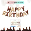 Σετ μπαλονιών Happy Birthday 16 ιντσών σε χρώμα καραμέλας και κρέμας για διακόσμηση - Μείγμα Σοκολάτας Και Καραμέλας