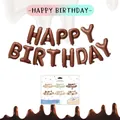 Σετ μπαλόνια Happy Birthday 16 ιντσών καφέ καραμέλα με μεταλλική λάμψη και συσκευασία - Σοκολατί