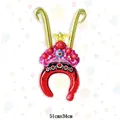 Foil headband balloon with Chinese Opera Monkey King crown design for birthday parties - Gold Peking Opera Crown