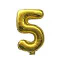 Golden number 5 foil balloon with metallic mirror finish for birthday party decor - Number 5 / Gold