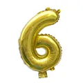 Golden foil balloon in the shape of number 6 for birthday and party decorations - Number 6 / Gold
