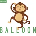 Brauner Affe Folienballon 60cm x 76cm für Kindergeburtstag mit Tierthema Dekoration - Lächelnder Affe