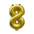 Golden number 8 aluminum foil balloon with metallic finish for birthday party decoration - Number 8 / Gold